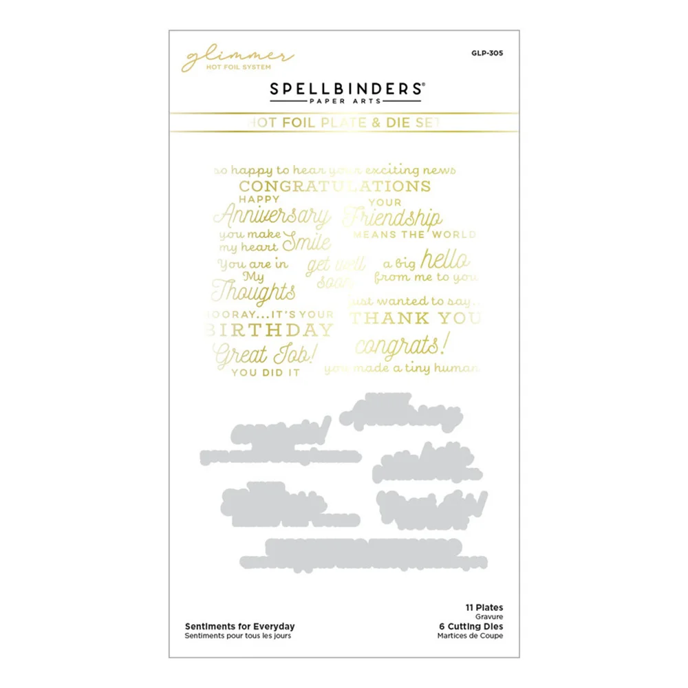 

2022 New Sentiments for Everyday Hot Foil Plate and Cutting Dies Diy Paper Greeting Card Scrapbooking Decoration Embossing Molds