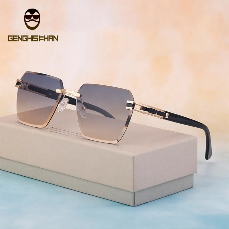 

Rimless Square Sunglasses For Men Luxury Sunglasses Women Fashion Glasses Vintage Steampunk Retro Shades Gafas De Sol Lentes Sun