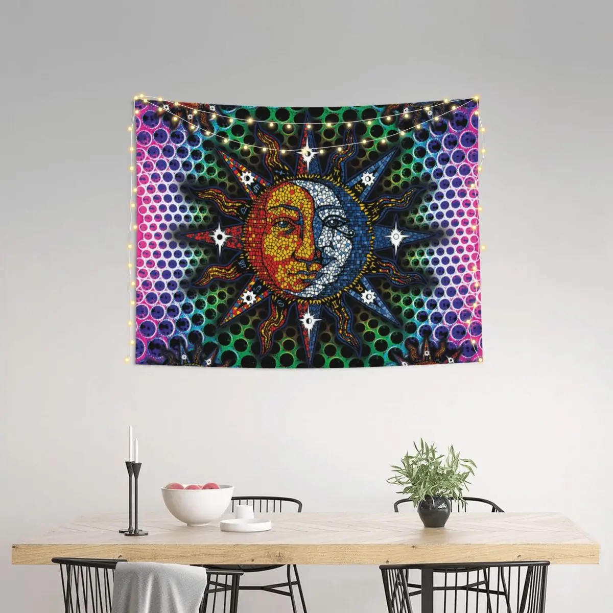 Гобелен космический Небесный мозаичный украшение в стиле хиппи с изображением