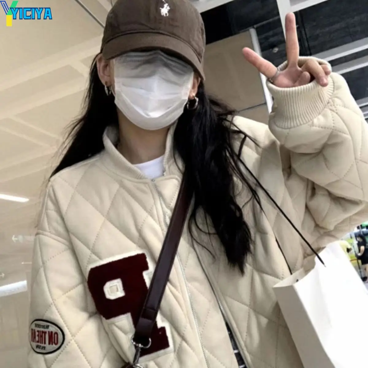 YICIYA Winter Parkas 2023 Woman New Fashion Letter Baseball Uniform Clothes Women Couple Retro Street Harajuku Loose Y2K Jackets