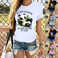 cute panda im not sleeping im just resting my eyes t shirt womens summer t shirt womens casual short sleeve top
