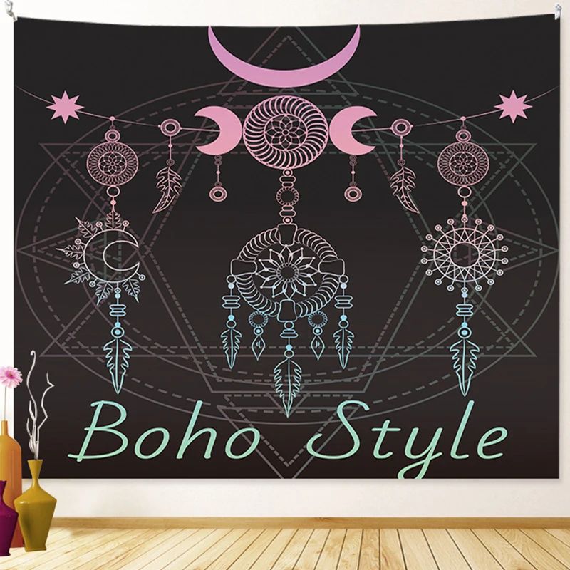 

Ashou Sun Moon Wall Tapestry Witchcraft Hippie Bohemia Tapestry Wall Hanging Decor Bedroom Mandala Boho Decoration Psychedelic
