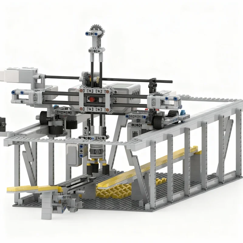 Фото Набор строительных блоков MOC Mindstorms Gantry Ball Sorter, 1204 детали, архитектурная модель, игрушка, рождественский подарок, креативный конструктор для детей, идея для творчества №4