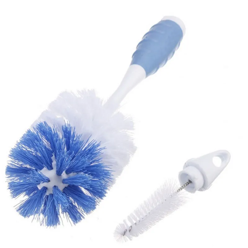 

2 In 1 Baby Bottle Brushes Nipple Brushes Spout Tube Teat Sponge Baby Feeding Bottle Cleaning Brush Set Multifunction Cup Brush