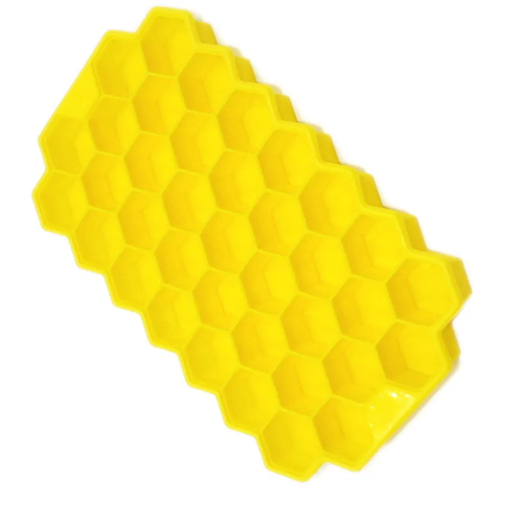 

Honeycomb Shape Ice Cube with Removable Lids 37 Cubes Ice Tray Freeze Mould DIY Silicone Jelly Pudding Mold Random Color