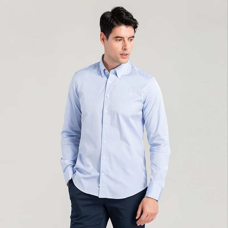 

2023 High Quality Long Sleeved Shirt Men's Shirt New Men's Shirt 100% Cotton Solid Color Shirt Business Casual All Match