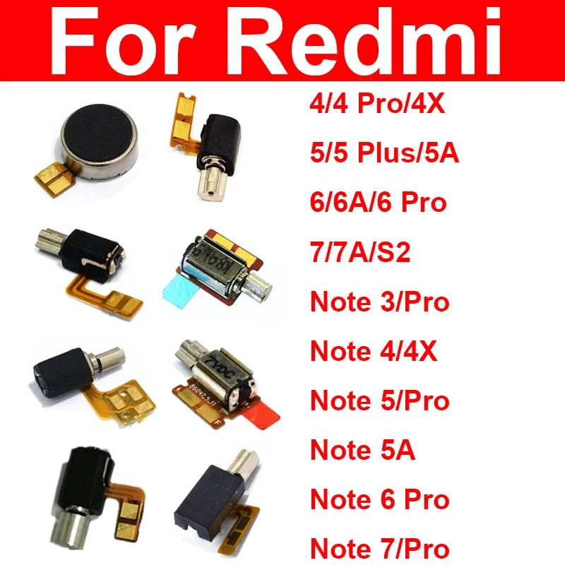 Гибкий кабель с вибрационным модулем для Xiaomi Redmi Note 7 6 5 5A 4 4X 3 Pro Plus Global S2 Y2, Запасная часть