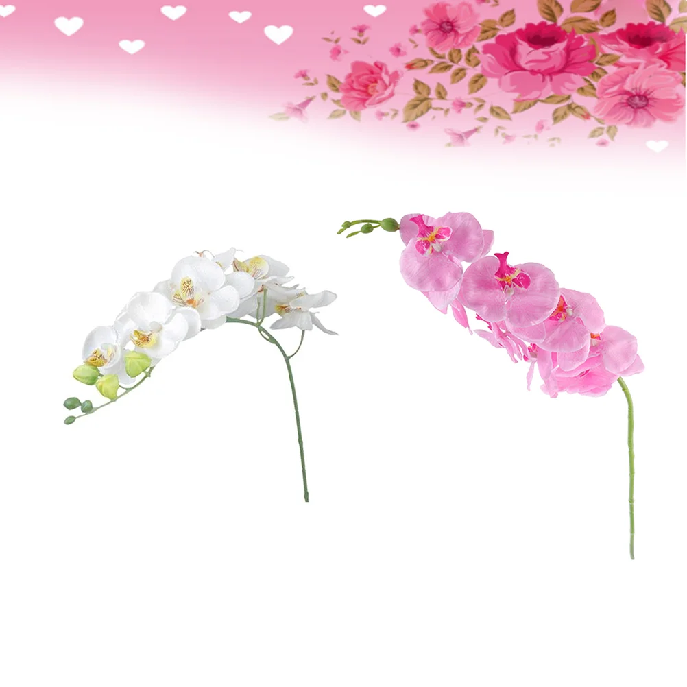 

Orchid Artificial Faux Stems Fake Flowers Silk Real Touch Orchids White Phalaenopsis False Stem