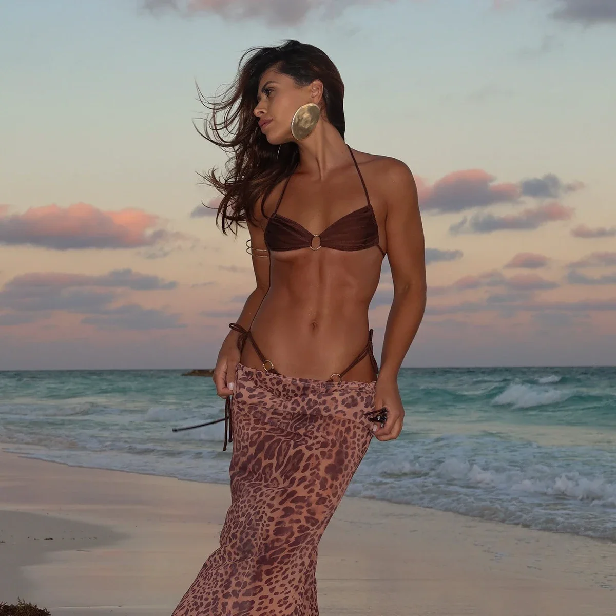 3 шт. бикини 2025 сексуальный женский купальник женское длинное платье бразильский