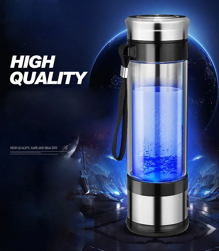 

Portable Hydrogen Generator Ionizer For Pure H2 Rich Hydrogen Water Bottle Electrolysis Hidrogen Healthy Anti-Aging Cup 350ML