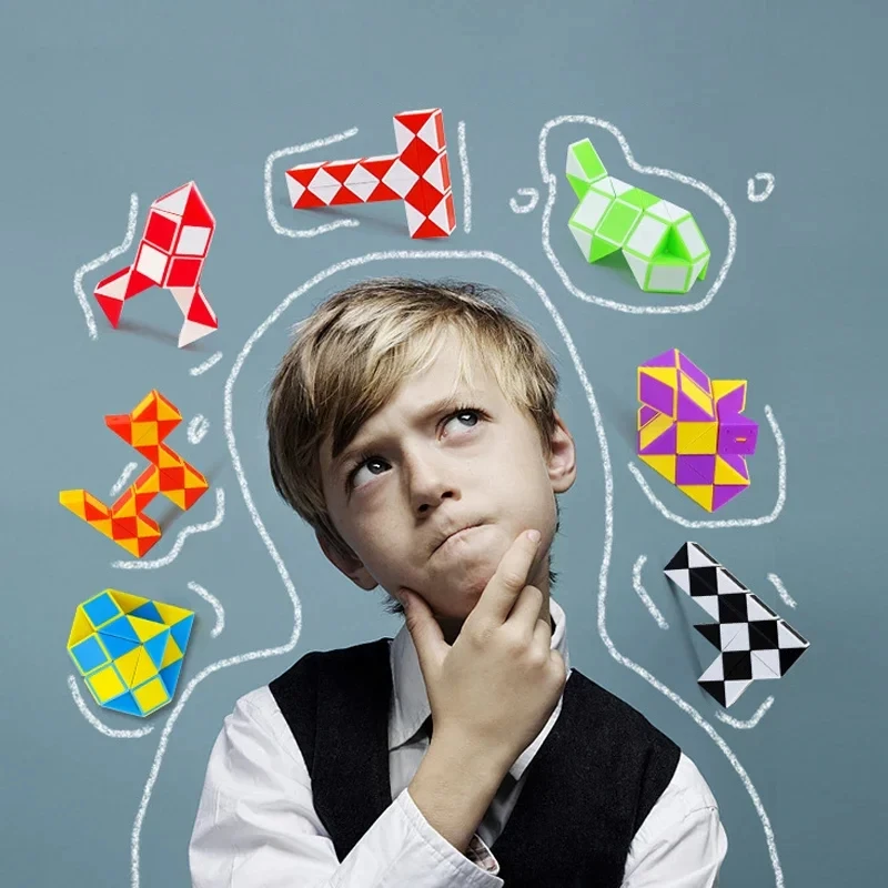 5 шт. волшебный ролик 24 Мини Поворотная змея линейка головоломка складной