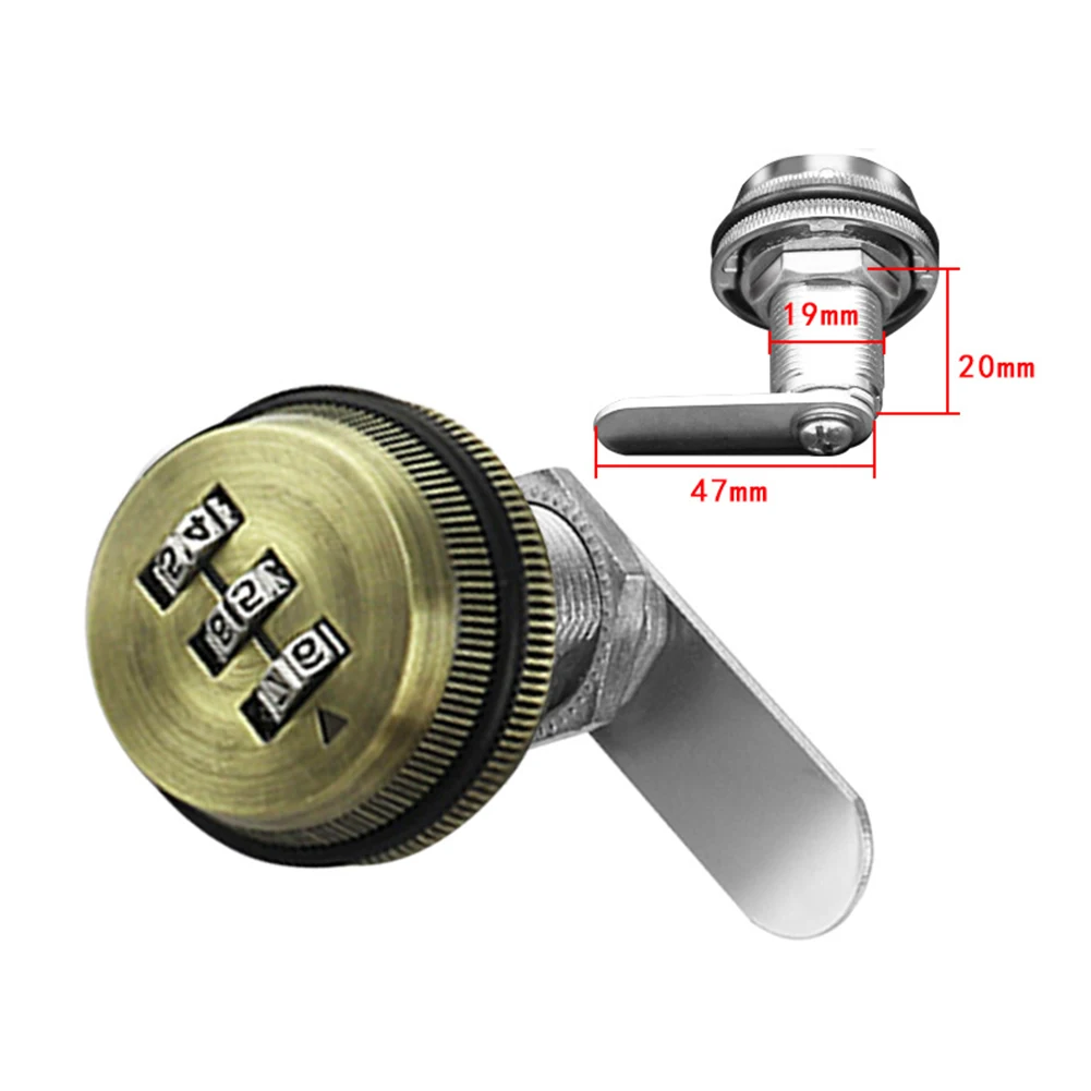 

1PC Password Lock 3 Digital Code Combination Lock Box Mail Post New Alloy Zinc Locker Cabinet For Caravans Motor Homes Boats