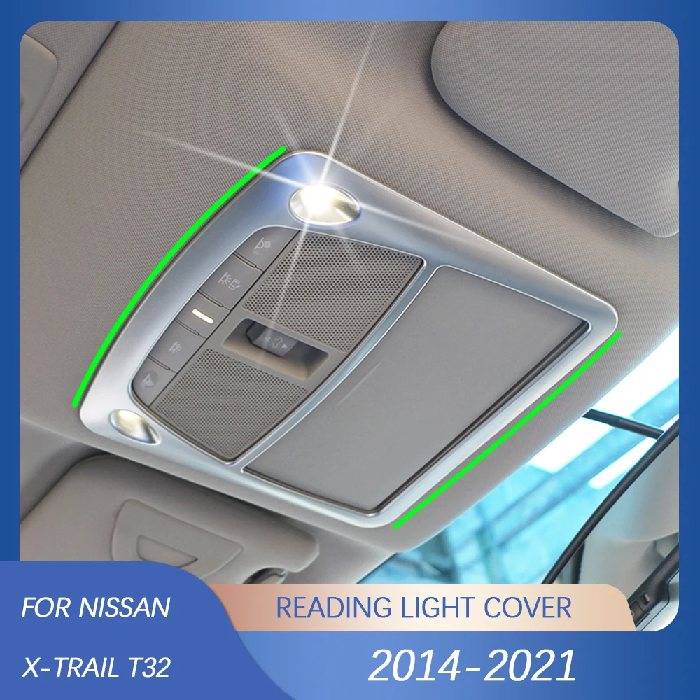 

3Pcs ABS Chrome Car Roof Reading Light Lamp Frame Decoration Sticker Trim for Nissan X-Trail T32 2014-2021 Interior Accessories