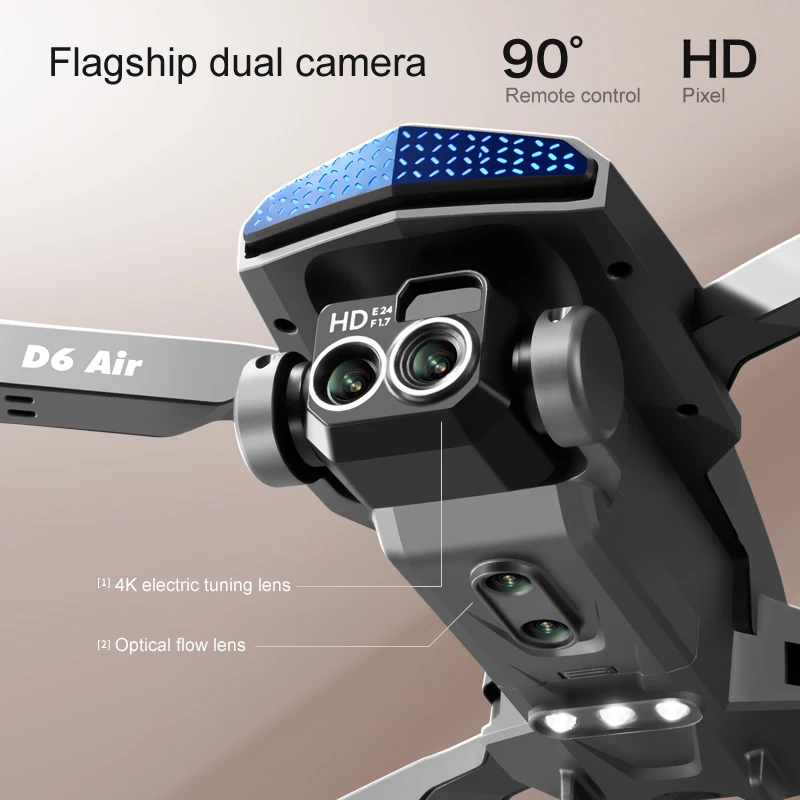 Дрон D6 с двойной камерой 4K Wi-Fi FPV