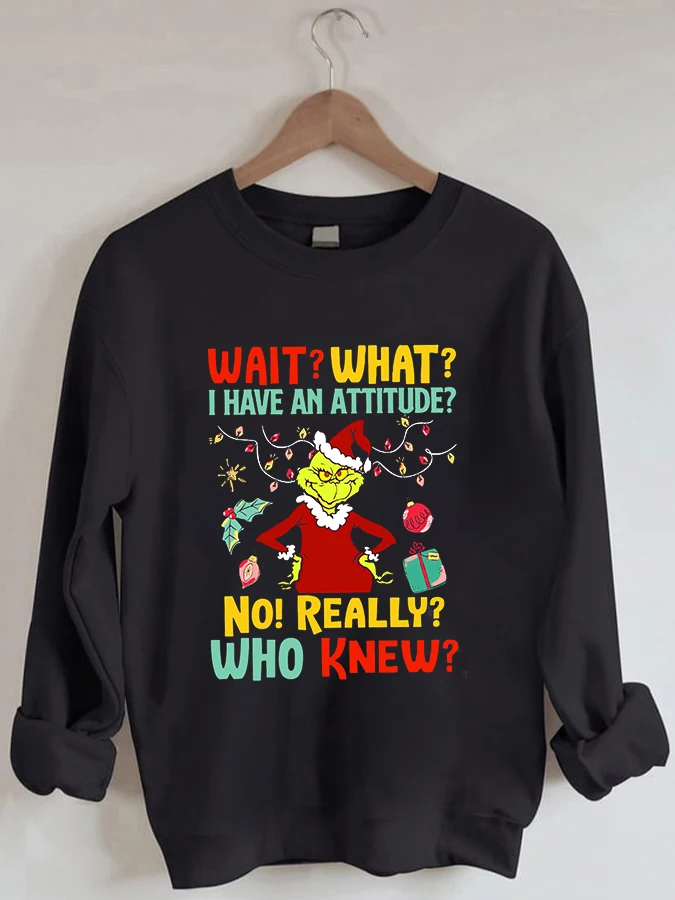 

Casual Funny Letter Print Crew Neck Sweatshirt winter clothes women hoodies tops