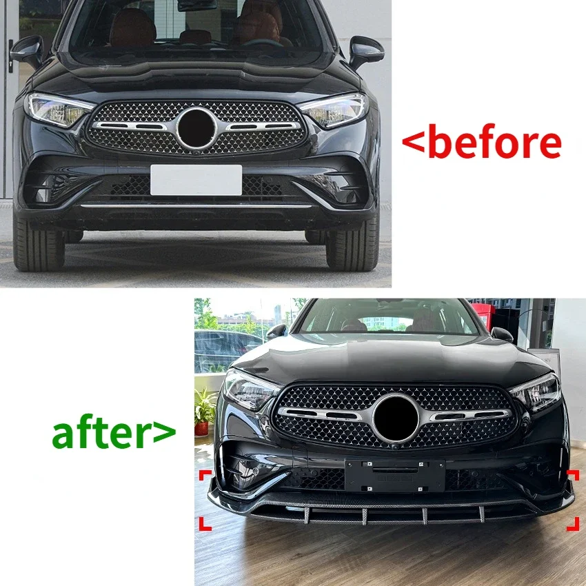 Фото Для Mercedes Benz GLC-Class X254 GLC260 GLC300 2023 2024, передний бампер автомобиля, диффузор, спойлер, сплиттер, комплекты кузова №5