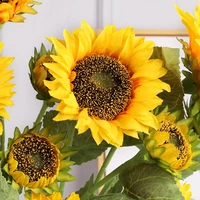 home decor artificial flower table centerpiece sunflower bush simulation party fake living room photo prop rural gift realistic