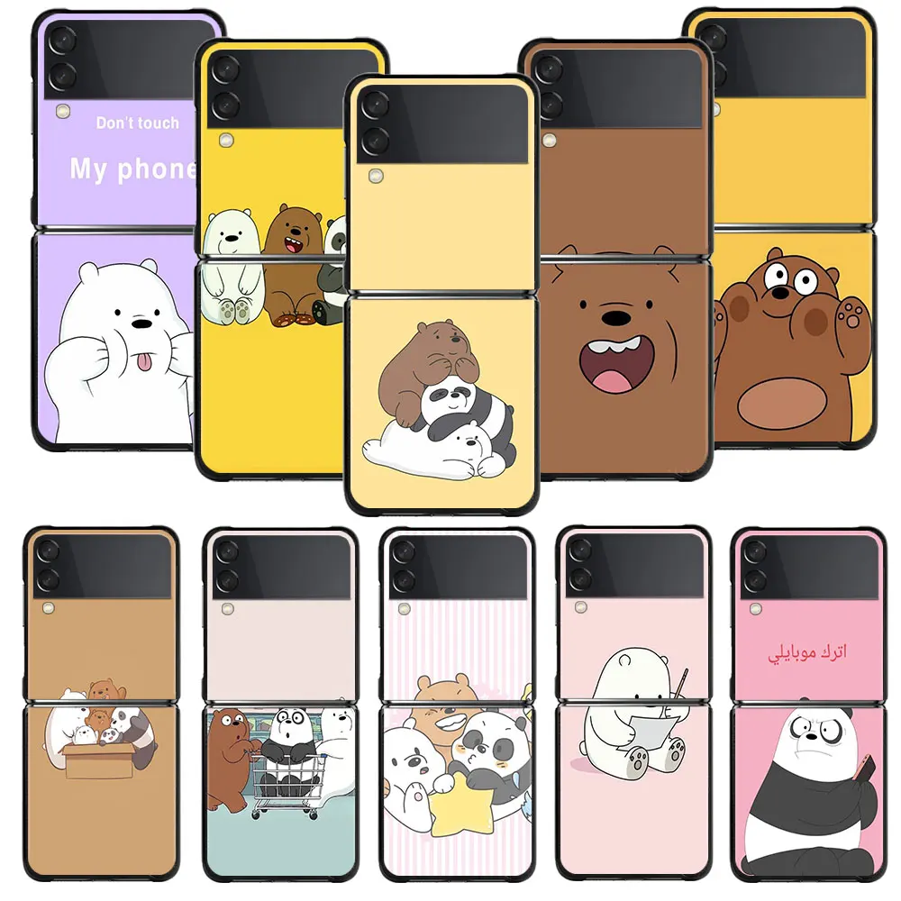 

Cute We Bare Bears Phone Case For Samsung Galaxy Z Flip Z Flip3 5G Z Flip4 Hard PC Matte Shell