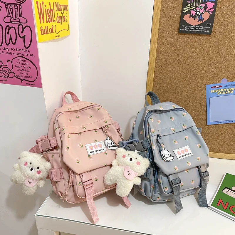 

Милый школьный рюкзак для девочек и студентов, модный нейлоновый дорожный ранец в стиле Харадзюку, повседневная школьная мини-сумка