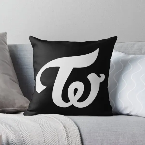 

Twice Logo Silver Printing Throw Pillow Cover Fashion Hotel Car Cushion Waist Fashion Decor Bed Wedding Pillows not include