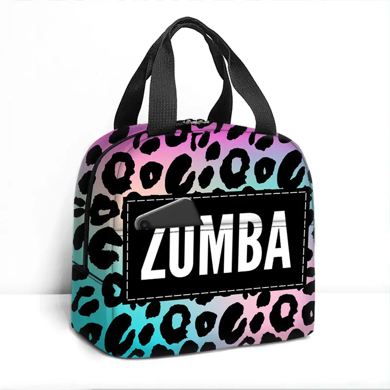 

Изолированная сумка для ланча с леопардовым принтом Zumba, Спортивная Танцевальная сумка Zumba, органайзер для завтрака, сумка-холодильник для пикника, термальный Ланч-бокс