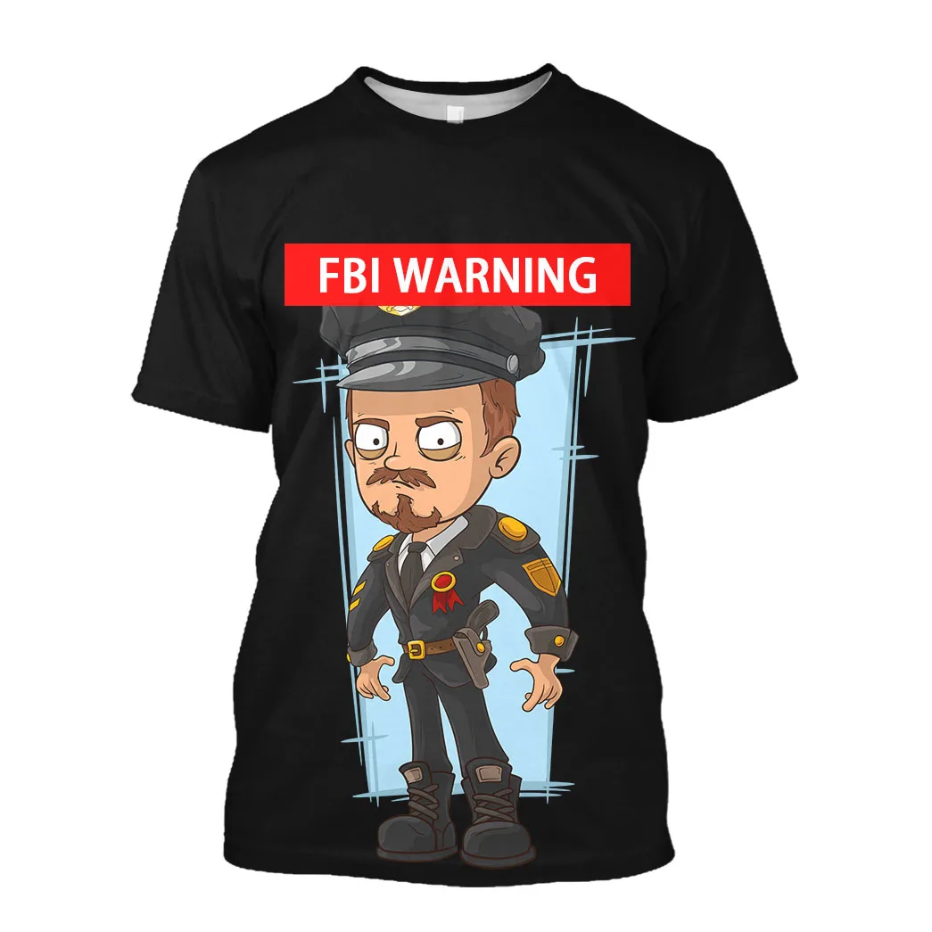 

Jumeast Manga 3D Graphic Funny T Shirts Printed FBI WARNING Personality T Shirt Plus Size Streetwear Freeze Anime Clothes Tops