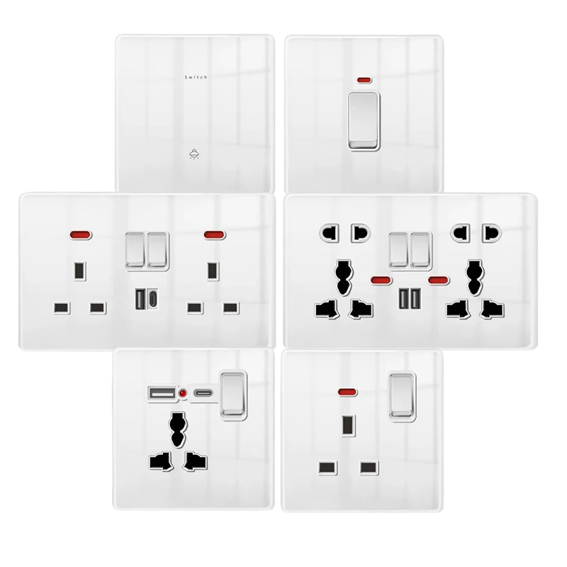 Белая панель из закаленного стекла стандарт Великобритании и Европы настенный