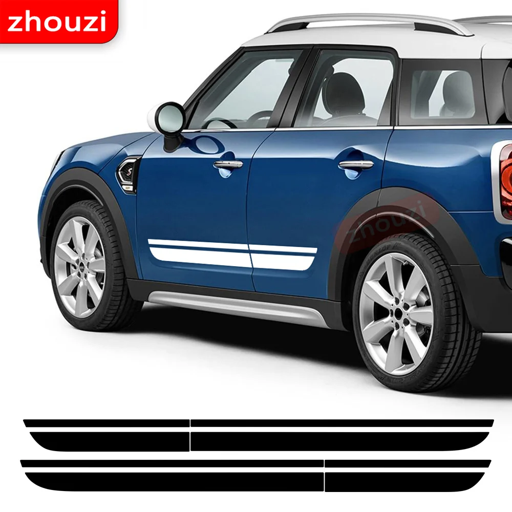 

2pcs Car Styling Side Skirt Stripes Decals Sticker Graphics for Mini Cooper Countryman F60 2017-Present (without all4 emblem)