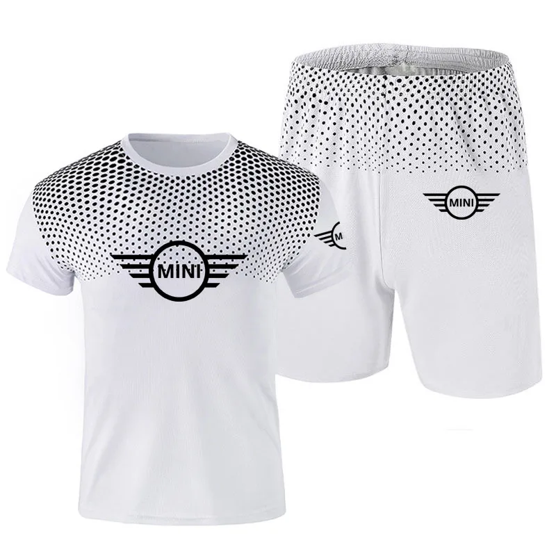 

2022 Street Gradient Men's T-Shirt Mini car logo Hot sale Round Neck Men's Short Sleeve + Shorts Sports Men's T-Shirt Suit
