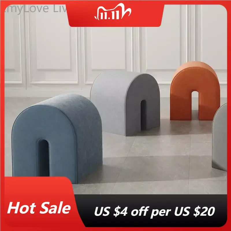 

Nordic Makeup Stool Ins Door Change Shoe Stool Home Minimalist Long Sofa Stool Entry Creative Low Stool Net Red New 2023