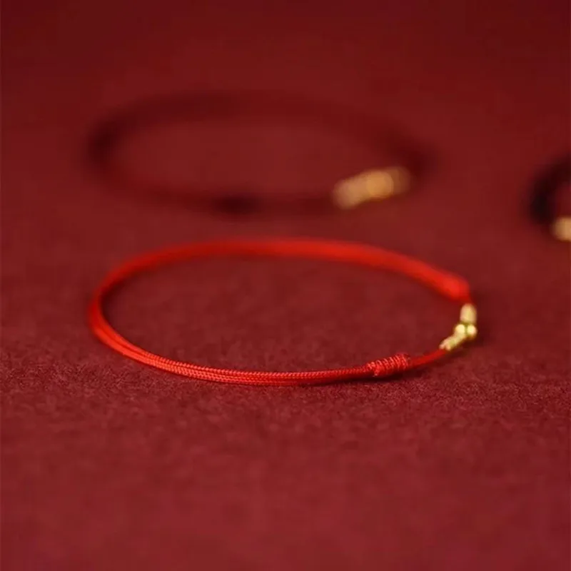 Модный браслет ручной работы красный веревочный на удачу для женщин и мужчин