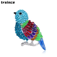 fashion creative brooch pin cartoon colorful rhinestones bird brooches clothing accessories animal corsages broche femme bijoux