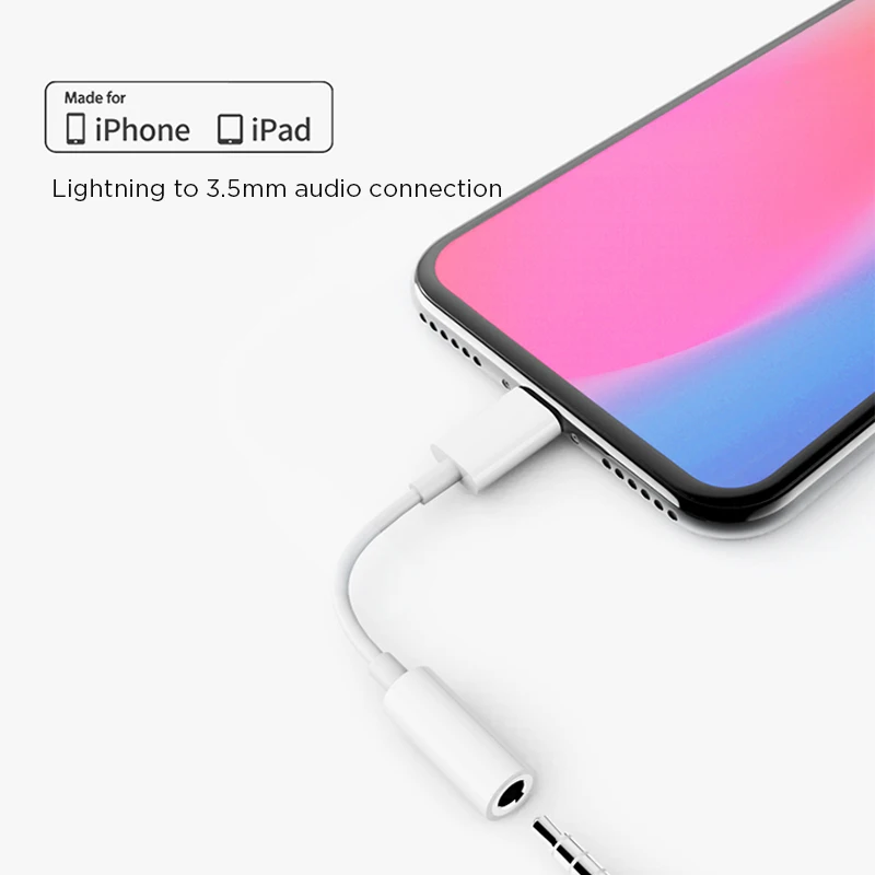 

Lighting to 3.5mm Jack Audio Adapter Cable 8pin to 3.5mm AUX Adapter Jack Adapter For iPhone 13 12 11 pro Max XS XR X 8 Plus 7