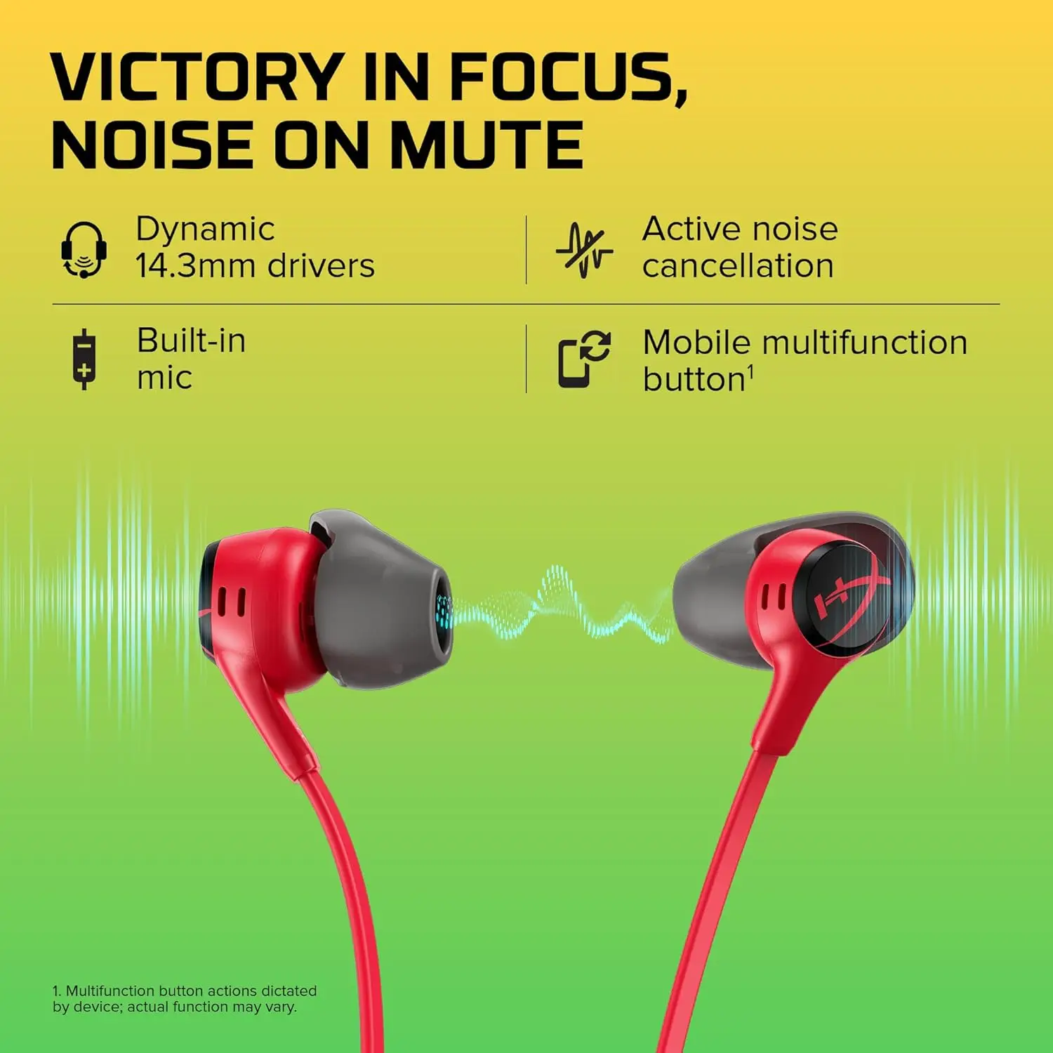 Фото Оригинальные проводные игровые наушники HyperX Cloud Earbuds II с микрофоном 3,5 мм и многофункциональной кнопкой для ПК, мобильных устройств и Nintendo Switch №5