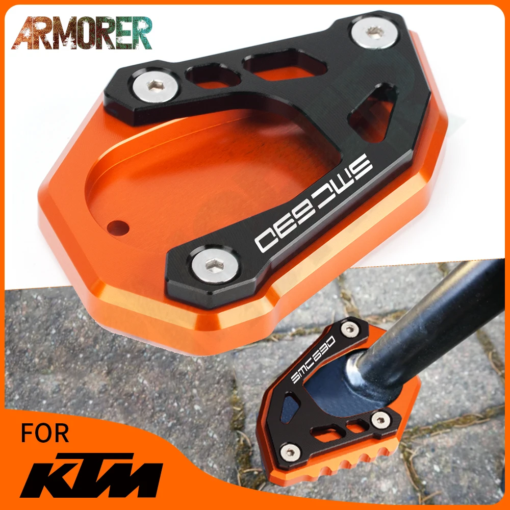 

Motorcycle Accessories For KTM 690 SMC R 690 SMCR 690 SMC-R CNC Kickstand Side Stand Extension Enlarger Pad 2019 2020 2021 2022
