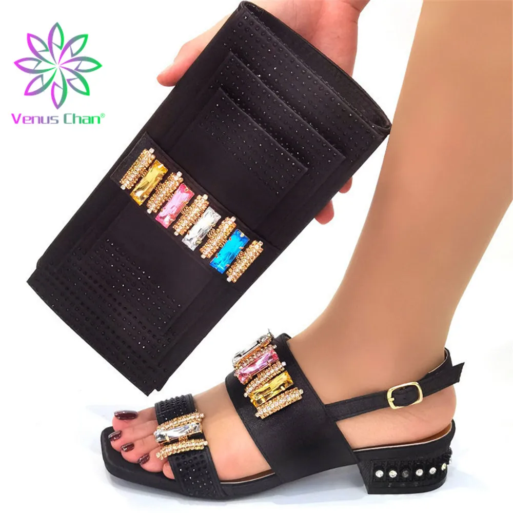 New Arrivals Italian design Ladies Shoes and Bag Set African Style Low Heel Shoe And Matching Bag Set For Party in Green color