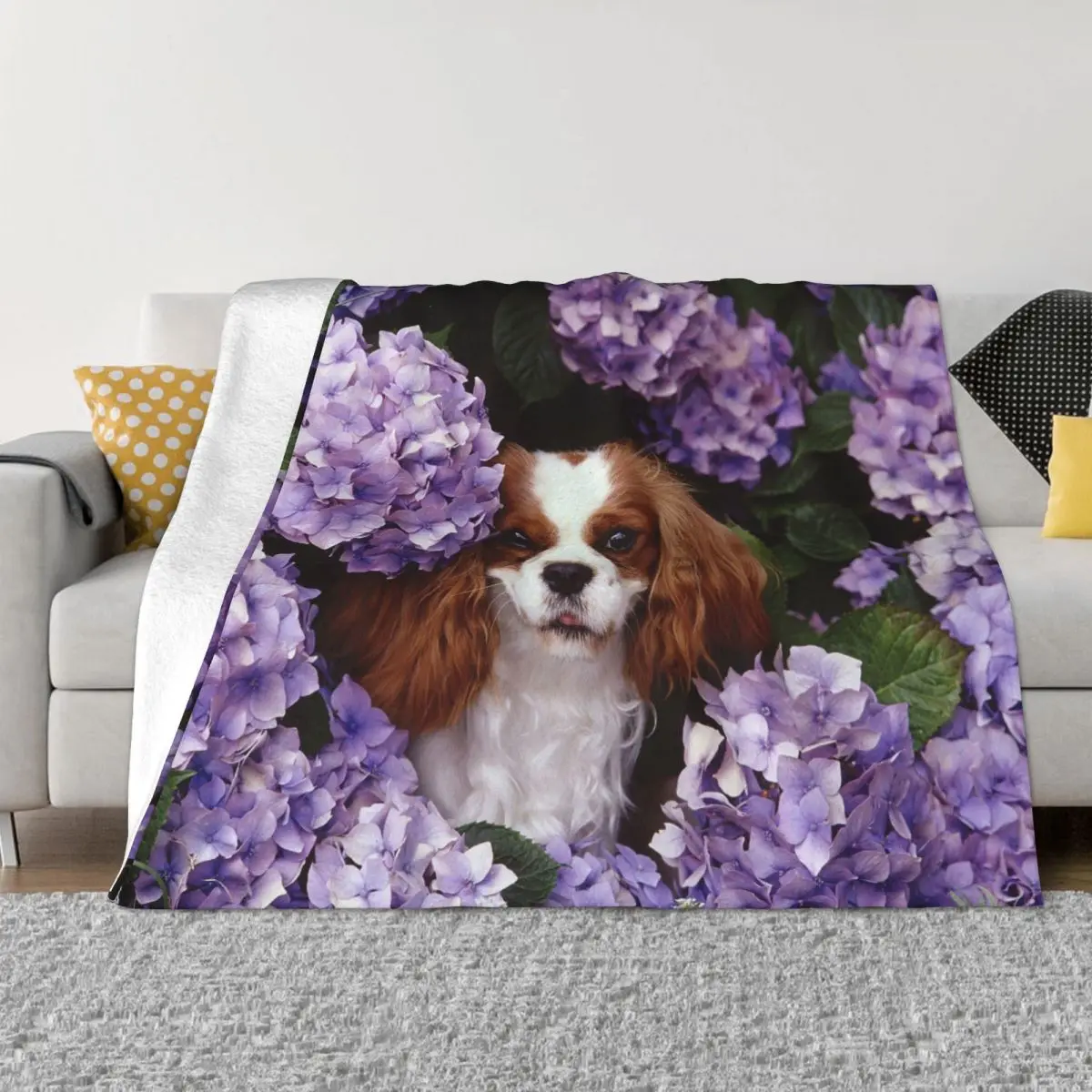 

Cavalier King Charles Spaniel Animal Blankets Flannel Summer Dog Lightweight Throw Blanket for Home Bedroom Bedspread