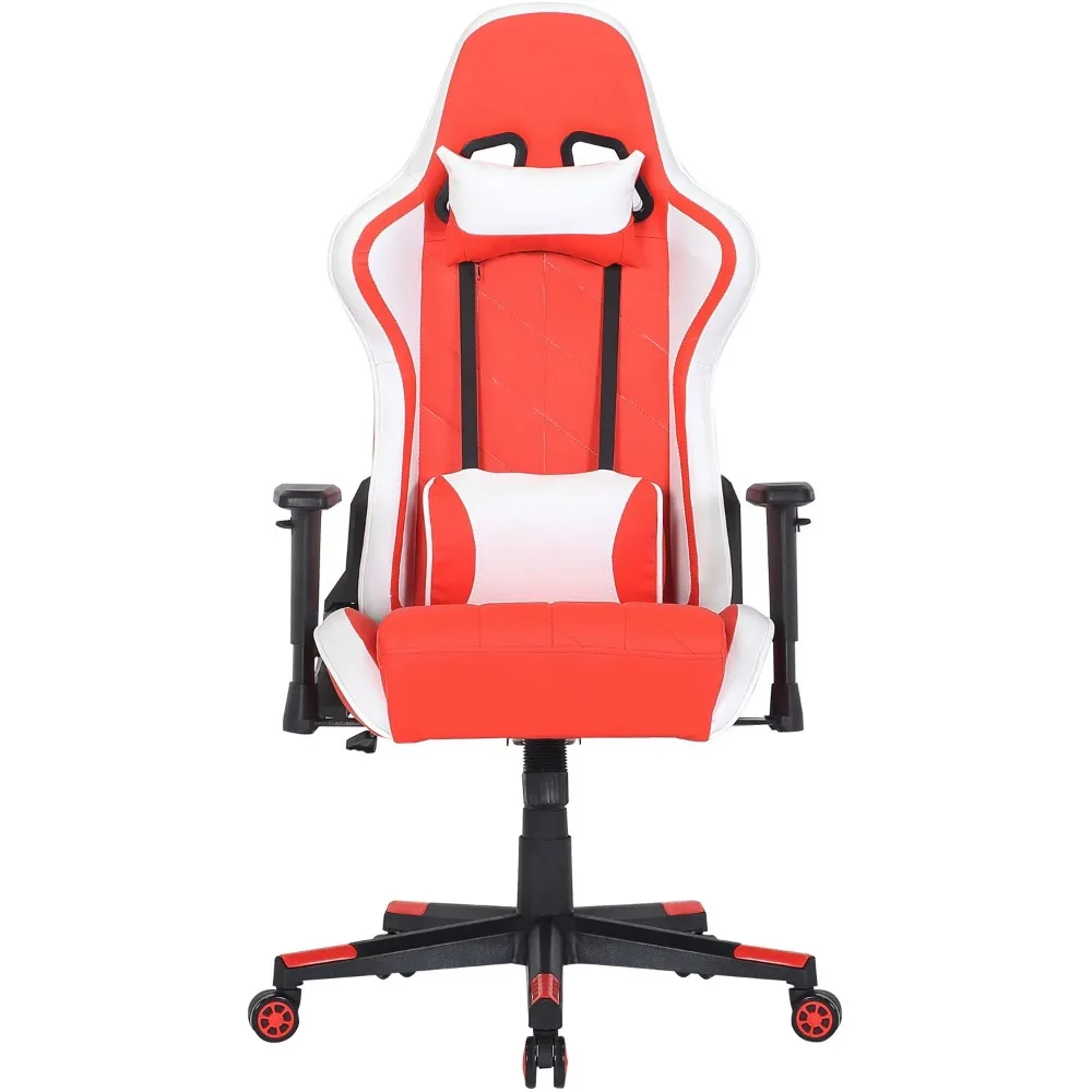 

Hanover Commando Red & White Ergonomic Racer Gaming Chair | Height Adjustable Gas Lift | Tilt Recline | High Quality Pad