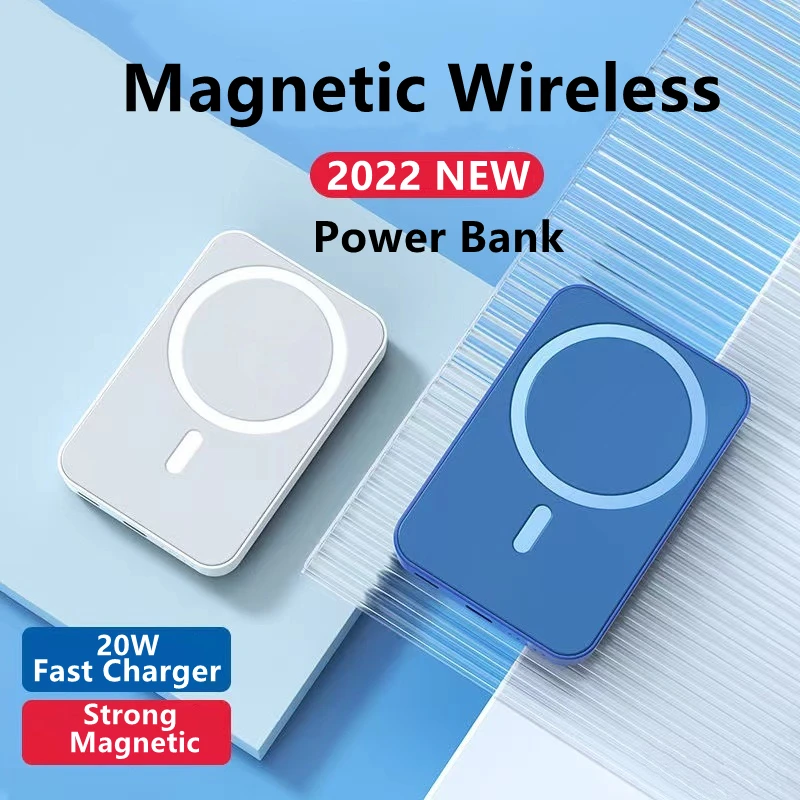 

1:1 with-logo For Apple Magsafe Battery Back 10000mAh Magnetic Wireless Charger Power Bank For IPhone 13 12 11 Pro Max External