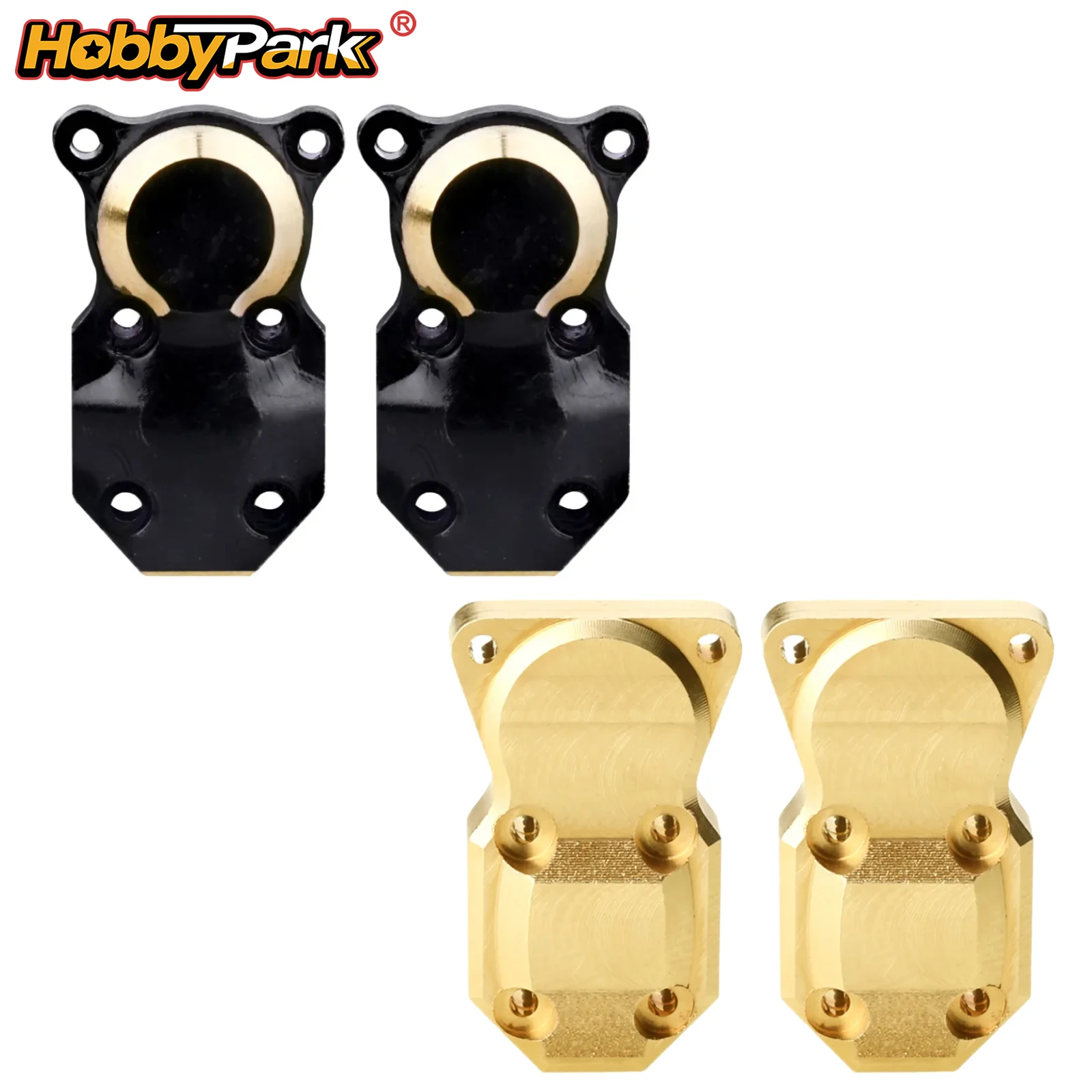 Фото Крышки дифференциалов HobbyPark Brass (передний и задний мосты) для Axial SCX24 90081 AXI00001 AXI00002 AXI00004, 2 шт. №1