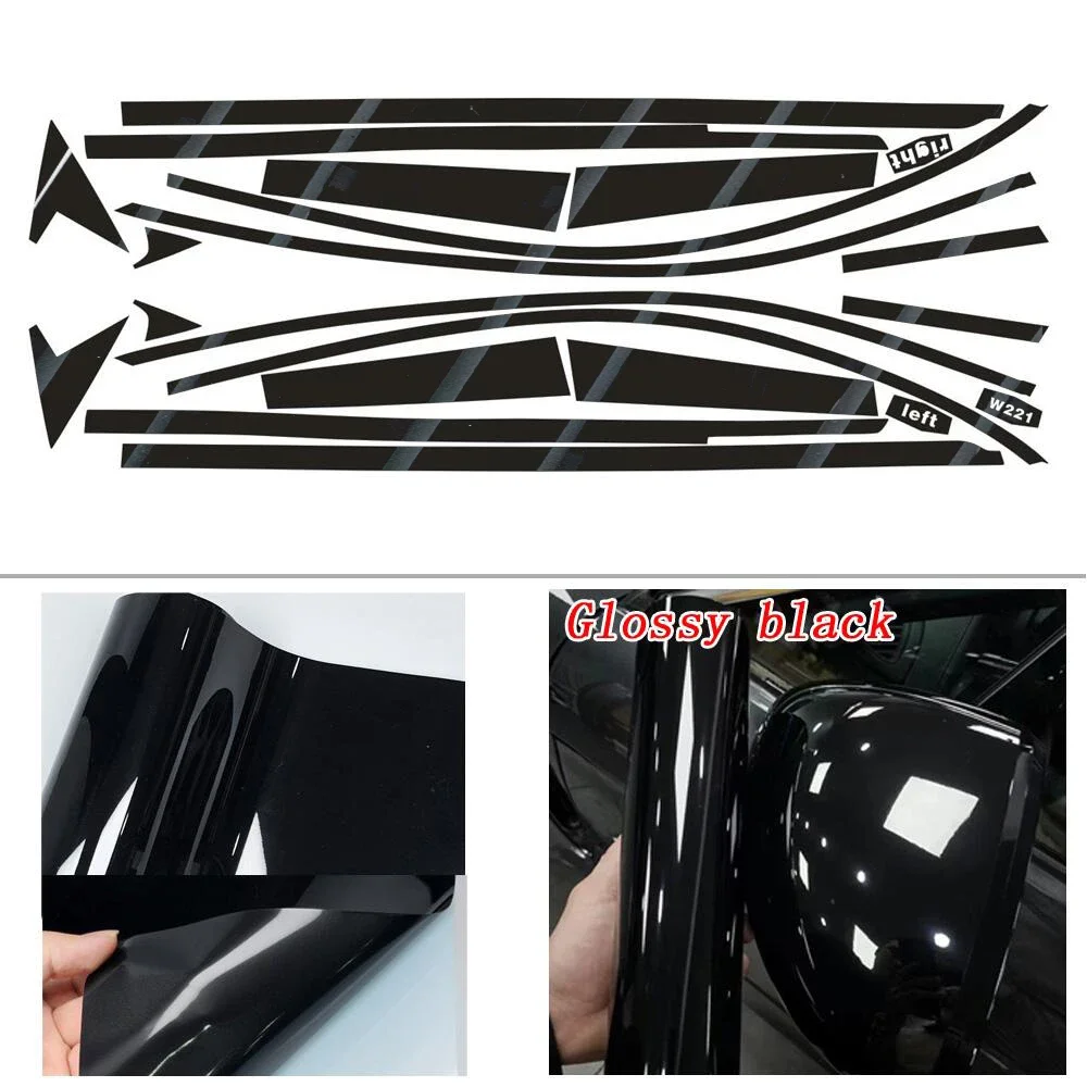 

Для Mercedes Benz S Class W221 2008-2012 седан окно хромированные удаленные затемняющие стойки ABC глянцевые черные наклейки