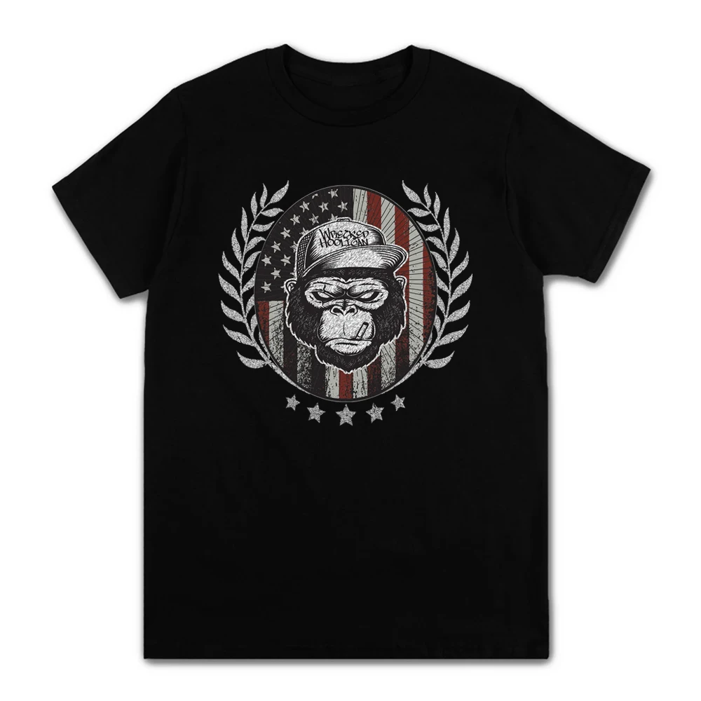 

Biker T-Shirt Gorilla Monkey Motorcycle Chopper Bobber Old School Men'S Men New Short Sleeve Cotton Print Plain T Shirt Tees