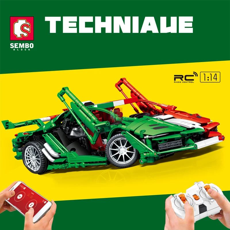 Конструктор SEMBO RC супер автомобиль с дистанционным управлением гоночный