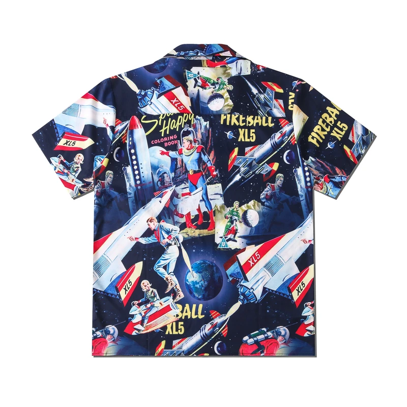 High quality thin fabric short sleeve summer men's and women's shirt Tennis Club Hawaiian style beach shirt
