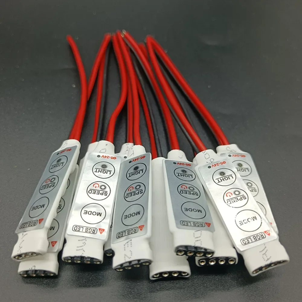 DC 5V-12V-24V 12A 3 клавиши мини-светодиодный контроллер диммер драйвер для RGB