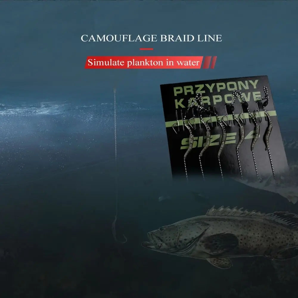 6-8 шт. готовые крючки для ловли карпа 18 5 см 30-60 фунтов 2/4/6/8 #