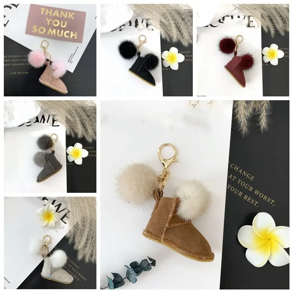 Креативный пушистый мини-брелок для ботинок зимние сапоги милая кукла из норки