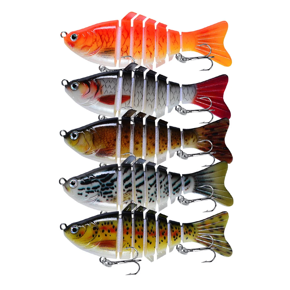 

Fishing Lures for Bass Trout 3pcs Segmented Multi Jointed Swimbaits Slow Sinking Swimming Lures Bionic Hard Bait for Freshwater