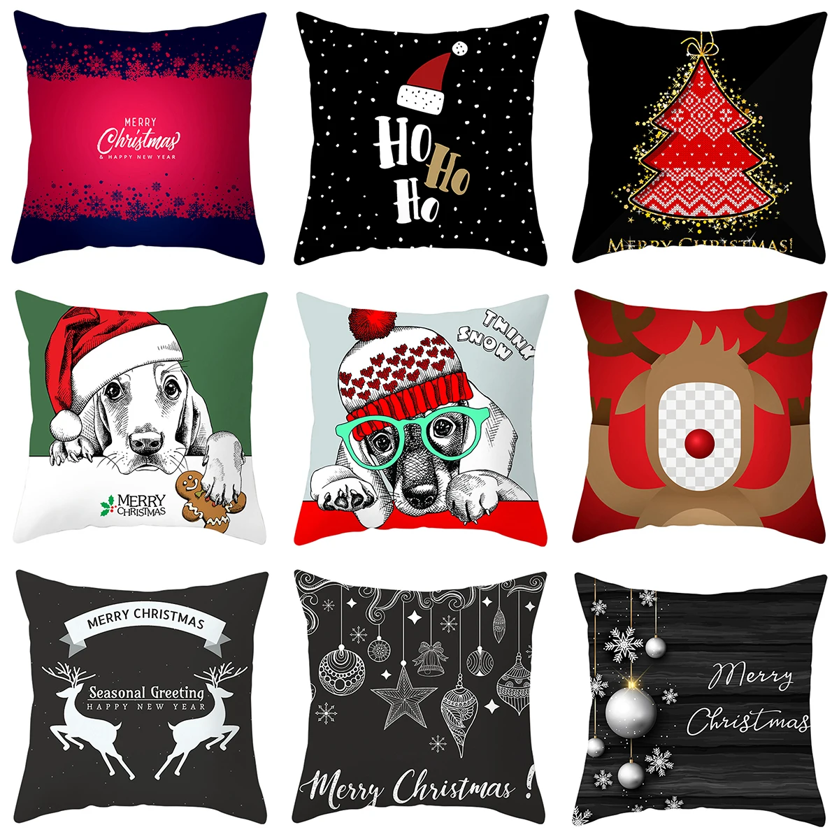 

Luan QI Christmas Cushion Cover Christmas Gift Sofa Seat Car Decoration Pillowcase Striped Letter Pillowcase Navidad Gift