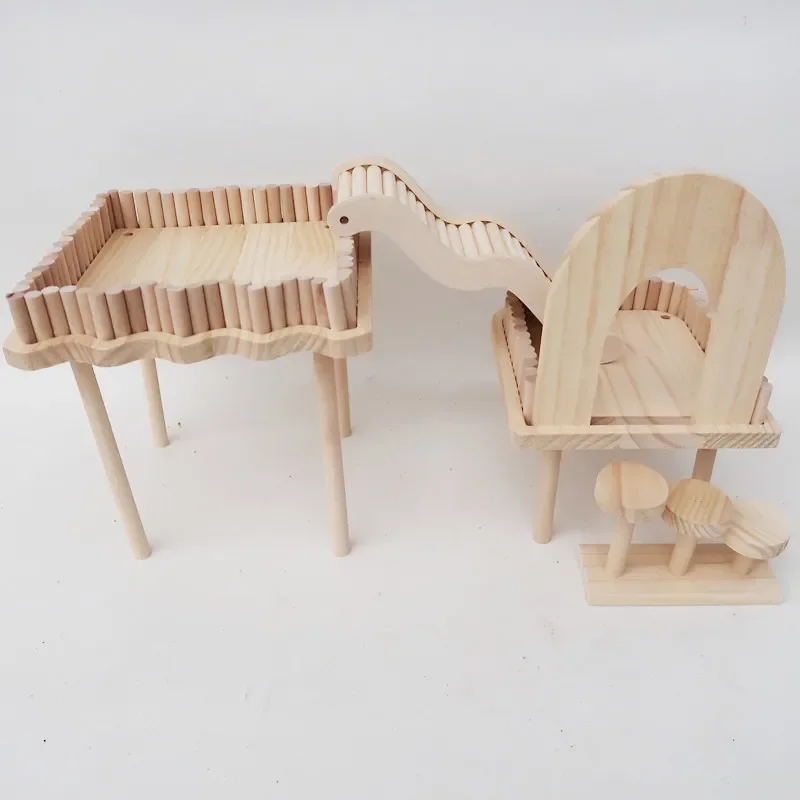 

Ландшафтные принадлежности для хомяка Djungarian, игрушечная мебель, пасторальная платформа, деревянная лестница, садовый забор